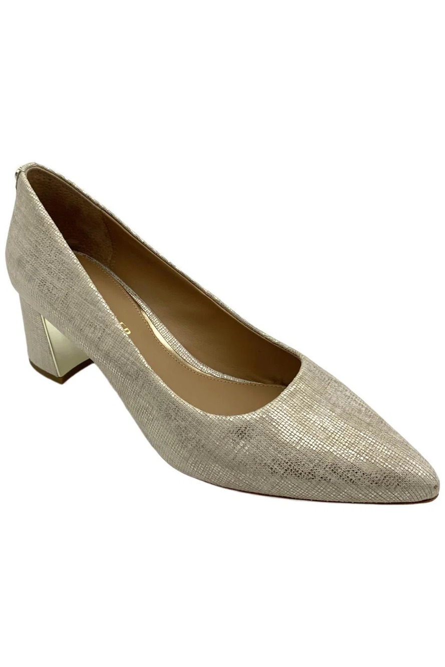Donald Pliner Women's Suzette Textured Metallic Pointed Pump Platino - Medium